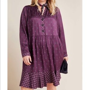 NWT Anthropologie Gillian Abstract Shirtdress